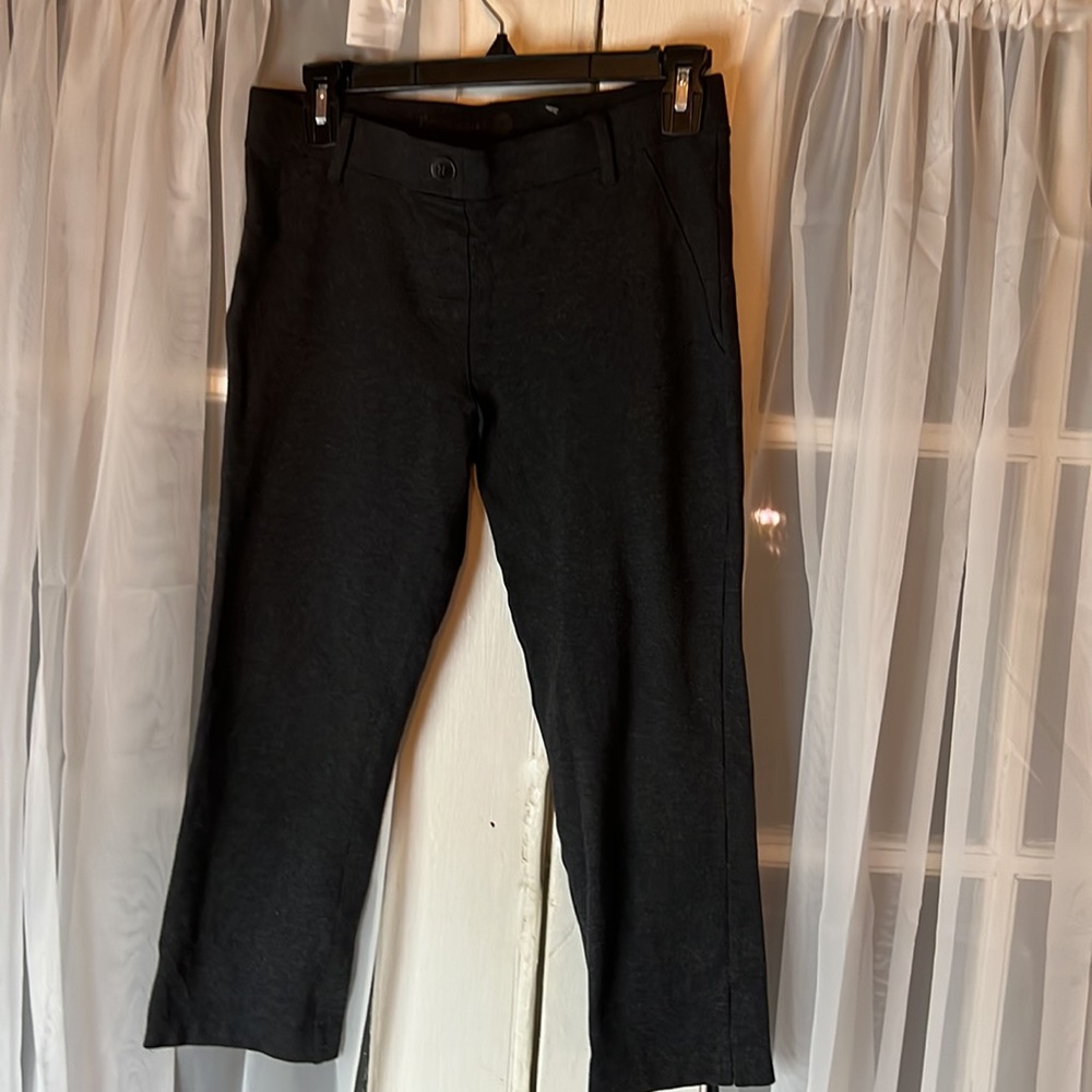Betabrand Cropped Dress Yoga Pants Women's Small Charcoal Gray Stretch Career - Picture 5 of 8